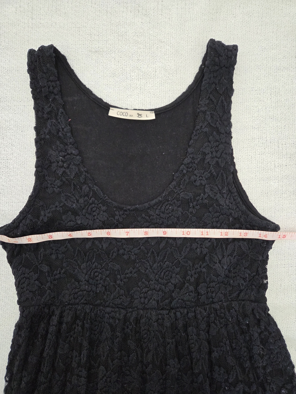 Womens Black Lace Sleeveless Maternity Dress - Picture 5 of 6